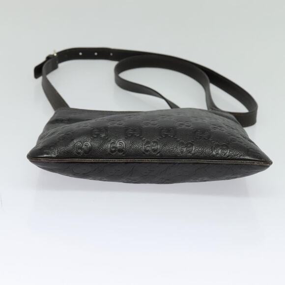 GUCCI GG Canvas Guccissima Bag Leather Dark Brown Gold - Picture 9 of 16